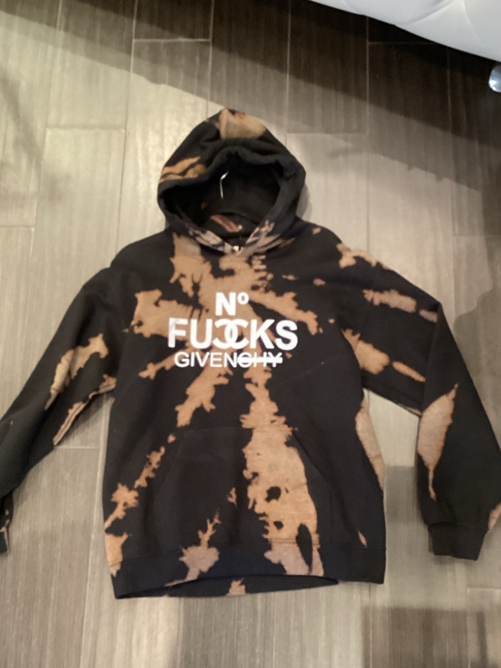 Inspired Black and Brown Tie-Dye Hoodie